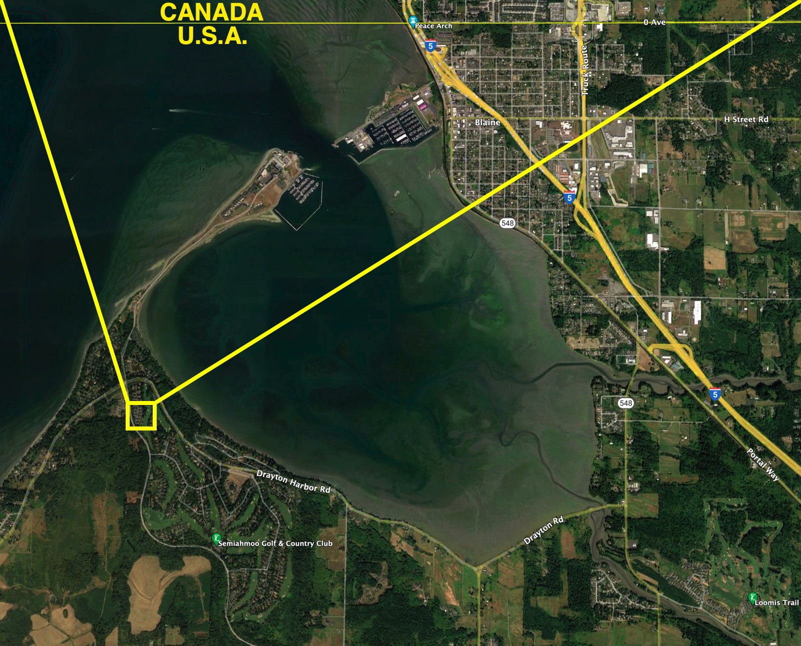 Map of Drayton Harbor